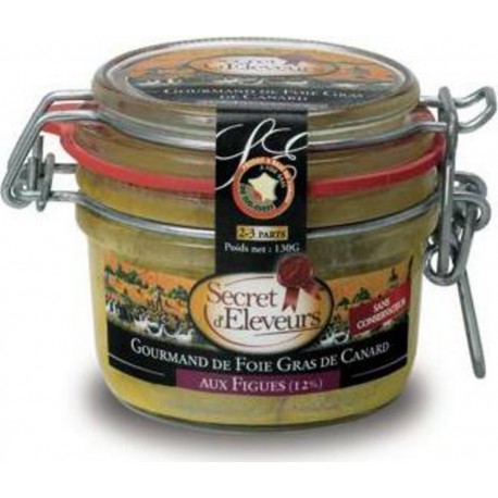 Secret d’Eleveurs canard Foie gras de entier aux figues Bocal de 130g