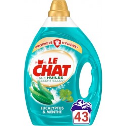 LE CHAT AUX HUILES ESSENTIELLES LESSIVE LIQUIDE Eucalyptus & Menthe 2150ml