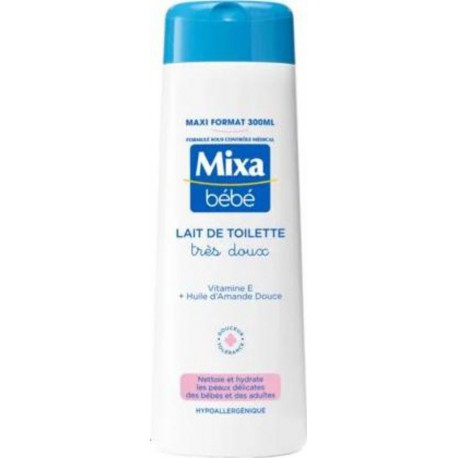 MIXA BEBE HYGIENE BEBE FLACON 300ML 1CT NETTOYANT ET ADOUCISSANT HUILE D'AMANDE DOUCE & VITAMINE E LAIT LAIT DE TOILETTE