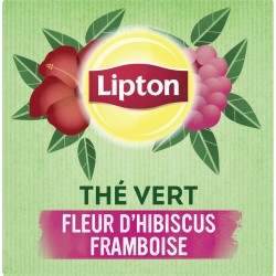 Lipton Thé Vert Fleur D'Hibiscus & Framboise 20 Sachets Pyramid