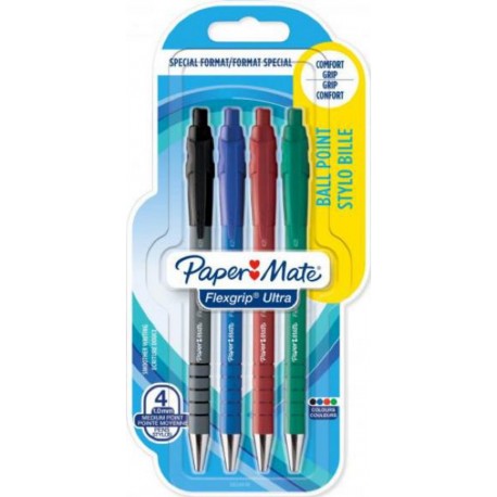 PAPERMATE PPM 4 STYLOS BILLES FLEXGRIP