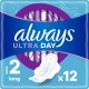 ALWAYS Serviette Hygiénique avec Ailettes Ultra Long Taille 2 x12