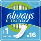 ALWAYS Serviette Hygiénique Ultra Normal Taille 1 x16