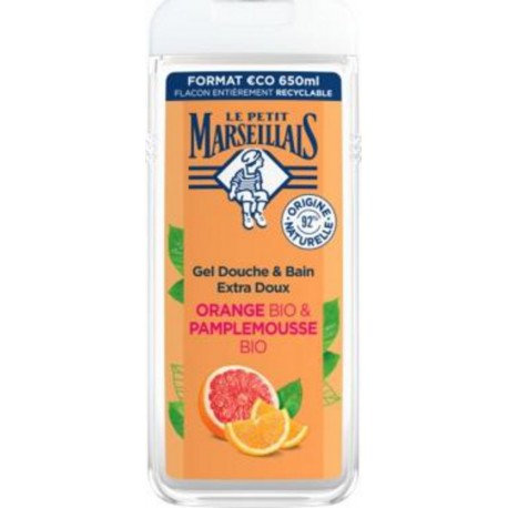 LE PETIT MARSEILLAIS Douche & bain orange pamplemousse 65cl