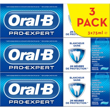 Oral-B PRO-EXPERT 24h protection blancheur saine menthe fraîche 3x75ml 225ml x3x 75ml