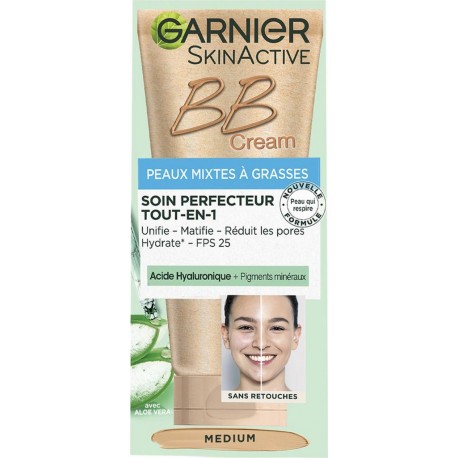 GARNIER SKINACTIVE BBCREAM PEAUX MIXTES à GRASSES MEDIUM 50ml