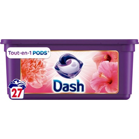 DASH Lessive capsule pods Pivoine et Hibiscus X27 642g