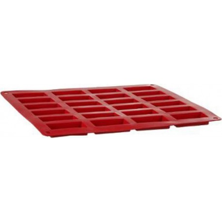 Silipro Moule en silicone x24 mini-financiers Silicone Silipro 28cm Rouge