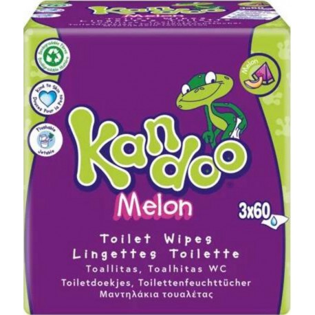 KANDOO PAPIER TOILETTE HUMIDE LINGETTE IMPREGNEE ENFANT MELON x180