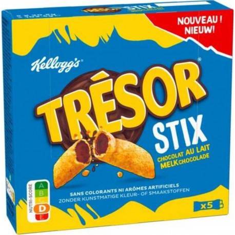 KELLOGG'S TRESOR STIX CHOCOLAT AU LAIT 102.5g