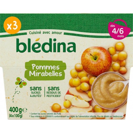 BLEDINA BLED COUPEL POM/MIRABEL 4X100g 400g