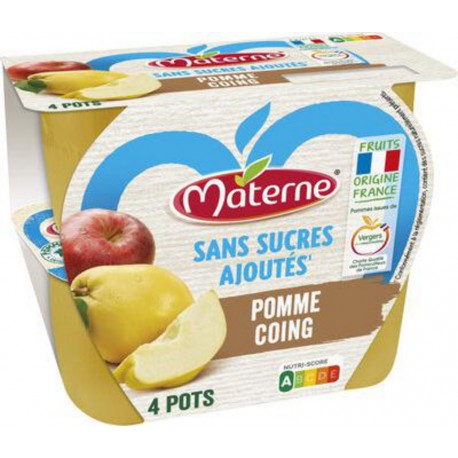 Materne Compote Pomme coing Sans sucre ajoutés 4x100g 400g