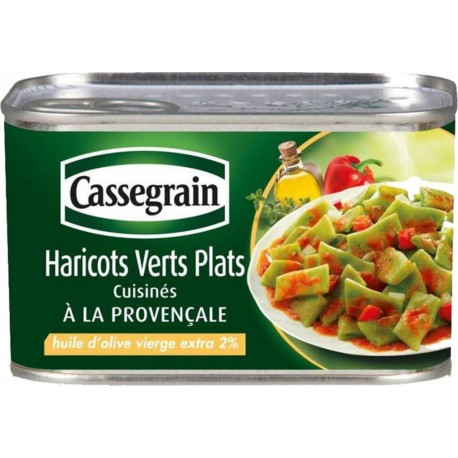 Cassegrain Haricots Verts Plats à la Provençale à l’Huile d’Olive Vierge Extra 375g (lot de 5)