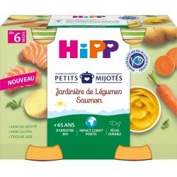 Hipp Petits pots Bio Carottes Saumon +6mois 2x190g 380g