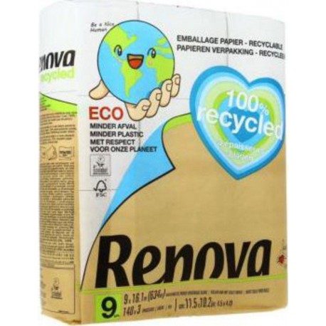 RENOVA SOIN COMPLET PH 100% RECYCLE 3PLIS X9 (lot de 3 soit 27 rouleaux)