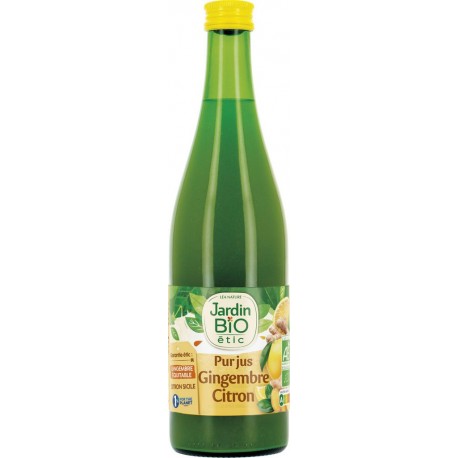 JARDIN BIO ETIC PRODUIT D'ASSAISONNEMENT BOUTEILLE VERRE CITRON & GINGEMBRE 500ml