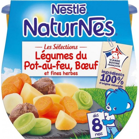 Nestlé Naturnes Les Sélections Légumes du Pot-au-feu Boeuf et Fines Herbes (dès 8 mois) par 2 pots de 200g (lot de 6 soit 12 pot
