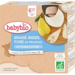 BABYBIO GOURDE LAIT BRASSE BREBIS POIRE DE PROVENCE 4X85g 340g