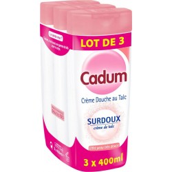 Cadum Crème douche au talc SURDOUX Crème de talc 3x400ml 1.2L x3 flacons 400ml - 1200ml