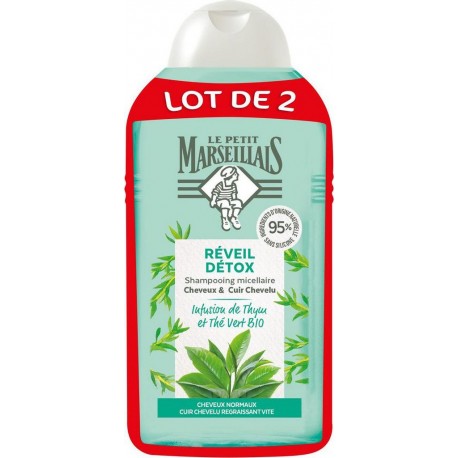 Le Petit Marseillais Shampooing Reveil detox infusion 2x250ml 500ml