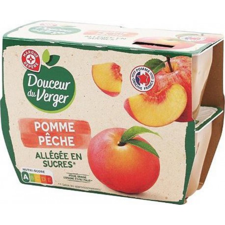 Compote pomme pêche Douceur du Verger 4x100g 400g