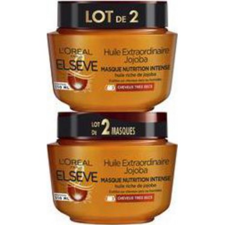 Elseve Masque crème Cheveux secs lot de 2 2x310ml 620ml