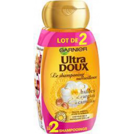 Garnier Shampooing Ultra Doux Huile d'argan Camelia 2x250ml