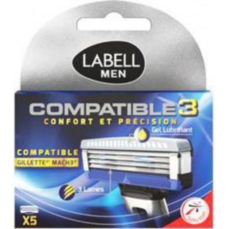 LABELL RECH.3L COMP MACH 3 X5 boîte 5 lames