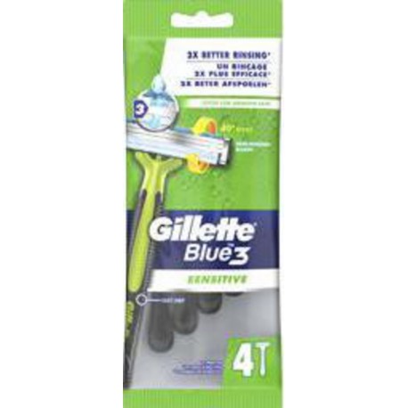 GILLETTE GILL RAS JET BLUE3 SENSITIVEX4 sachet 4 rasoirs