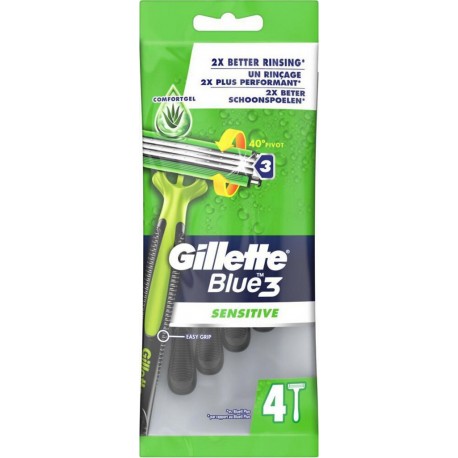 GILLETTE GILL RAS JET BLUE3 SENSITIVEX4 paquet 4 rasoirs