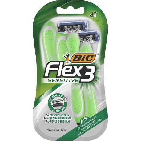 BIC RASOIR H FLEX3 SENSITIV X4 paquet 4 rasoirs