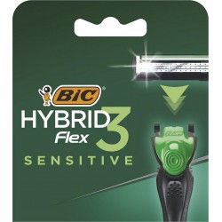 BIC RECH FLEX3 HYBRID SENSI X4 paquet 4 lames rasoirs