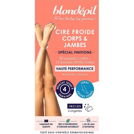 BLONDEPIL CIRE FROIDE HP CORPS 20+1 boîte 32 bandes