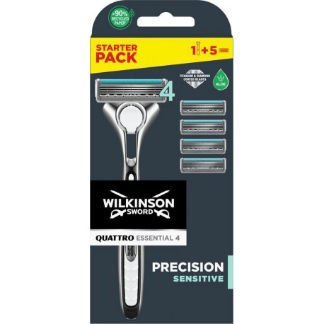 WILKINSON STAR RAS QUATTRO SENSI 4 rasoir + 5 lames