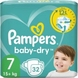 PAMPERS BABY DRY GEANT T7 15Kg+ X32