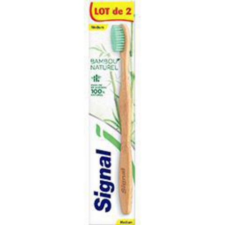 Signal Brosse à Dents Bambou Naturel Medium x2 x2 brosses