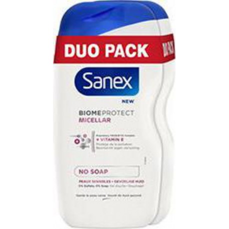 Sanex Gel douche Biomeprotect Micellaire sans savon 2x400ml 2 flacons 400ml - duo pack