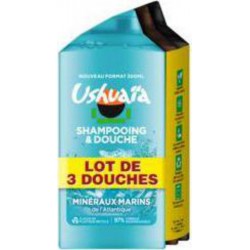 Ushuaïa Gel douche homme Minéraux/cèdre/Roche 3x300ml x3 flacons 300ml - 900ml