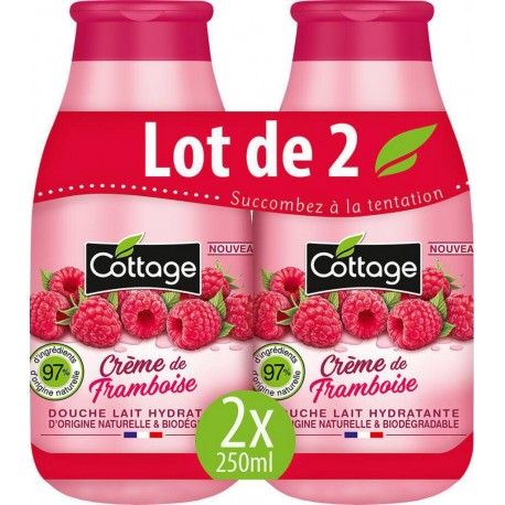 Cottage Douche lait Crème de framboise -2x250ml x2x250ml