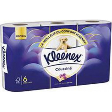 Kleenex Papier toilette Coussiné x6 paquet 6 rouleaux