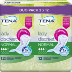 Tena Serviettes hygiéniques Lady Discreet Normal 2x12 2 paquets 12