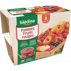 BLEDINA POMMES FRUITS ROUGES 4X100g 400g