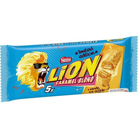 LION BARRE CROQUANTE CARAMEL BLOND CHOCOLAT AU LAIT & NOIX DE COCO 150G