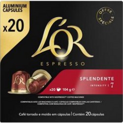 L'OR ESPRESSO Café capsules Compatibles Nespresso splendente n°7 x20 dosettes (lot de 2)