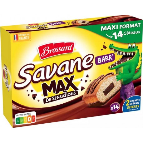 BROSSARD Savane Barr' gâteaux barre de chocolat sachets individuels x14 420g