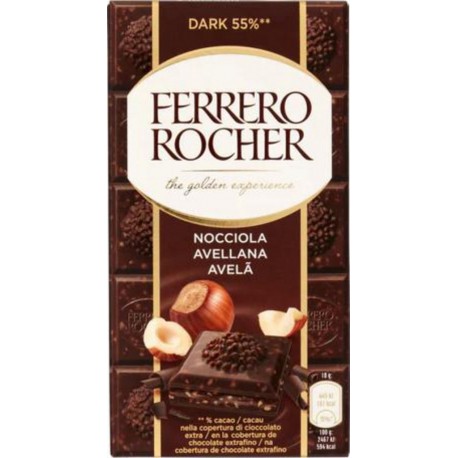 FERRERO ROCHER CHOCOLAT NOIR 55% NOISETTES 90g