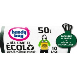 Handy Bag Sacs poubelle à liens recyclés 50L x10 sacs