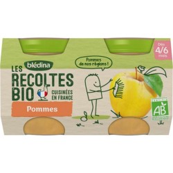 Blédina Les Récoltes Bio Pommes (dès 4/6 mois) par 2 pots de 130g (lot de 8)