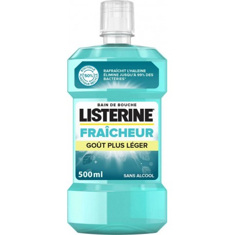 LISTERINE Bain de Bouche Fraicheur Goût plus léger 500ml