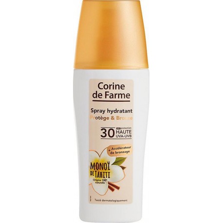 Corine de Farme Spray Hydratant Protège & Bronze SPF 30 Monoï de Tahiti 150ml (lot de 2)